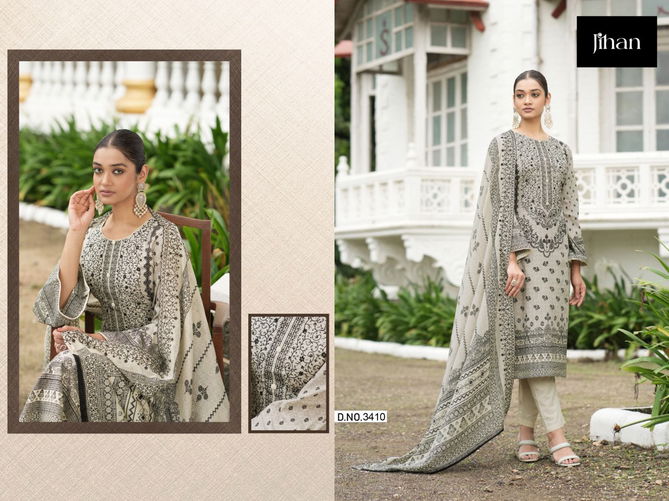 Jihan 3410 Lawn Cotton Embroidery Pakistani Suit Wholesale Price In Surat
